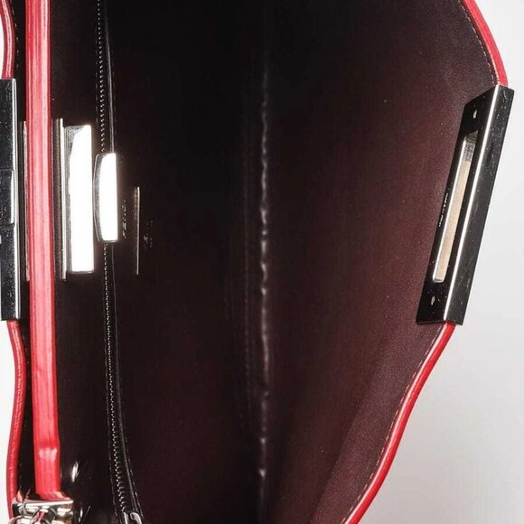 Fendi Light Pink/Brown Pebbled Leather Peekaboo Pochette Crossbody Bag - Picture 9 of 12